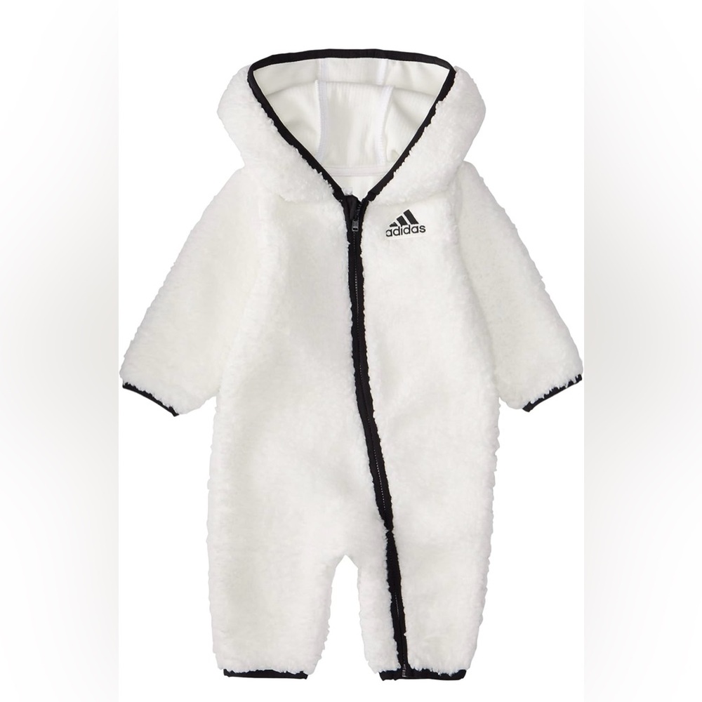 adidas baby Long Sleeve Zip Front Sherpa Coverall size 24mca NWT